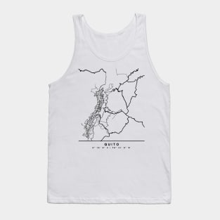 QUITO ECUADOR BLACK CITY STREET MAP ART Tank Top